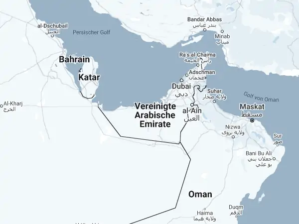 Karte Vereinigte Arabische Emirate