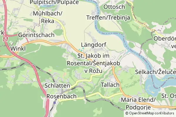 Karte Sankt Jakob im Rosental