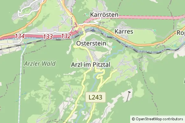 Karte Arzl im Pitztal