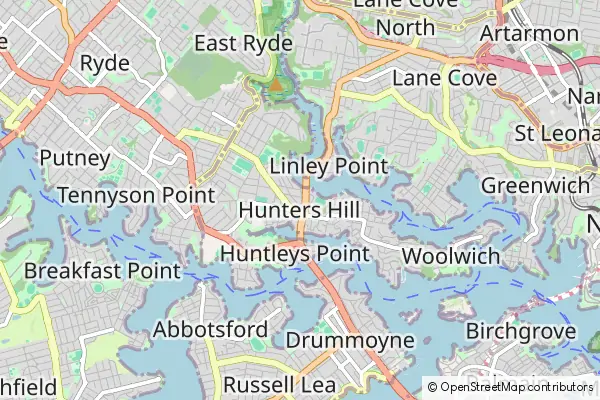 Karte Hunters Hill