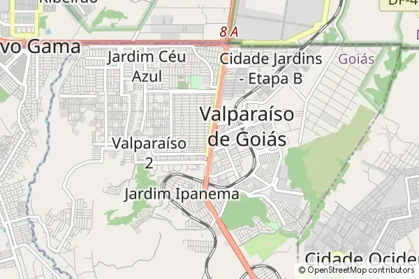 Karte Valparaíso de Goiás