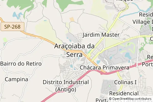 Karte Araçoiaba da Serra