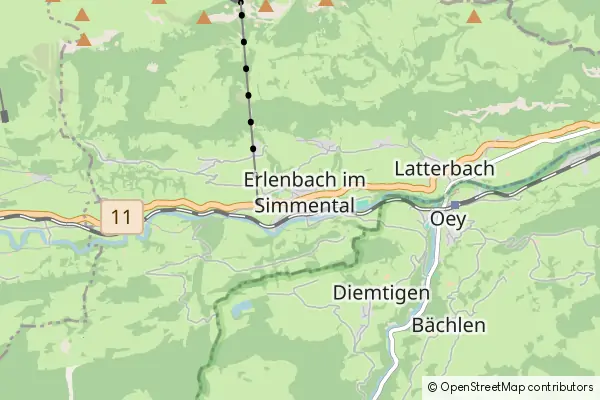 Karte Erlenbach im Simmental