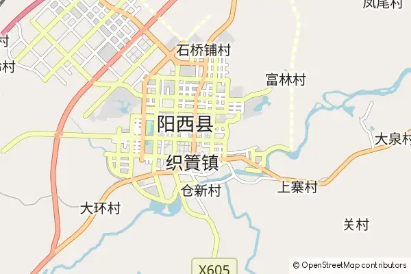 Karte Yangxi County