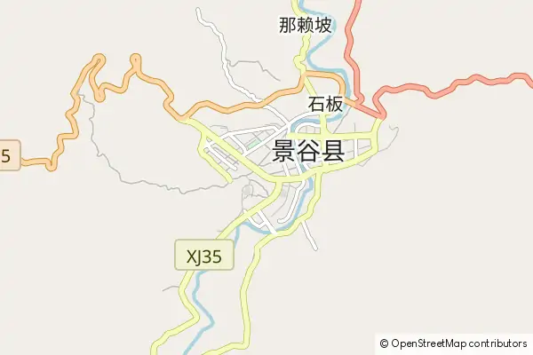 Karte Jinggu County