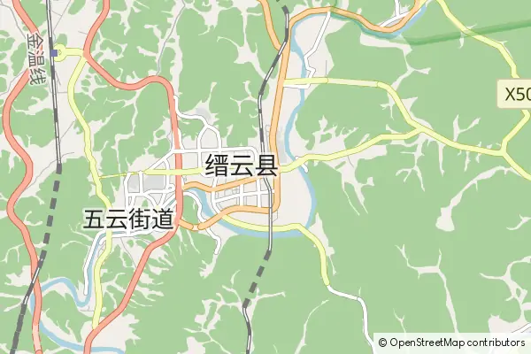 Karte Jinyun County