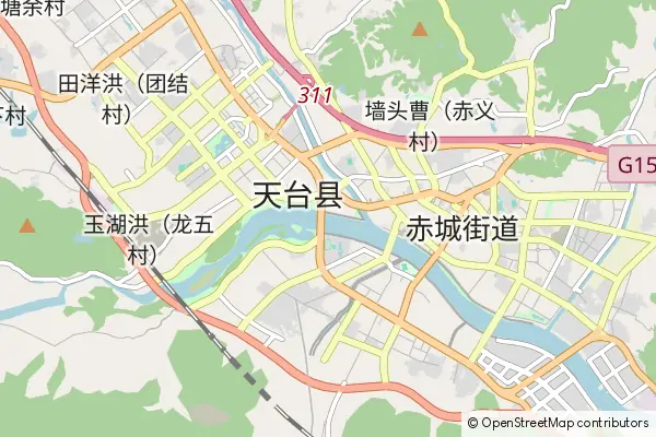 Karte Tiantai County