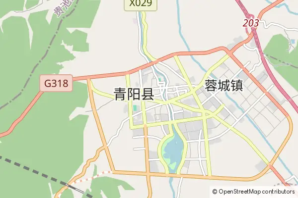 Karte Qingyang County