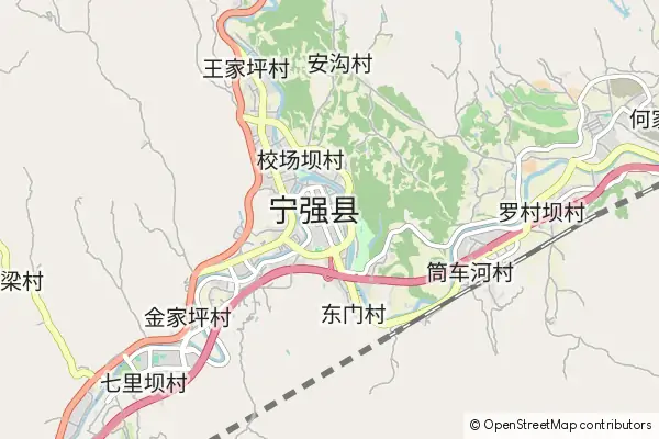 Karte Ningqiang County