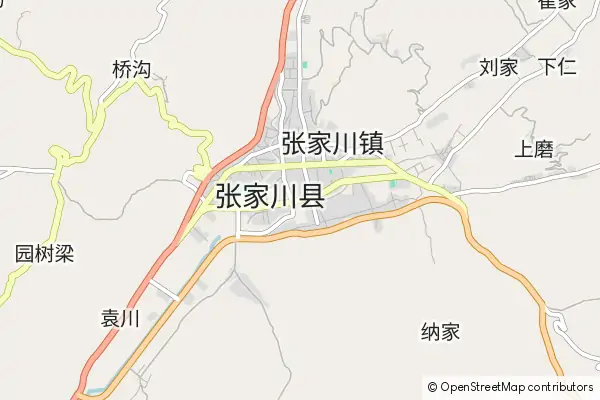 Karte Zhangjiachuan County