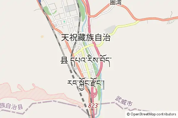 Karte Tianzhu County