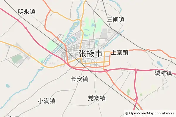 Karte Zhangye