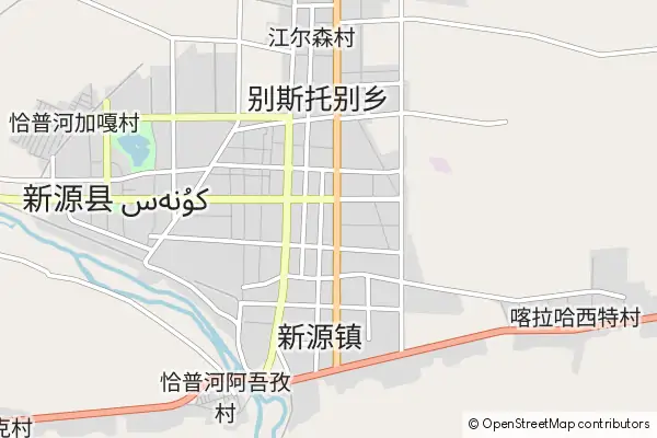 Karte Xinyuan County