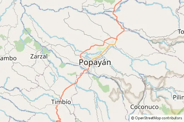 Karte Popayán