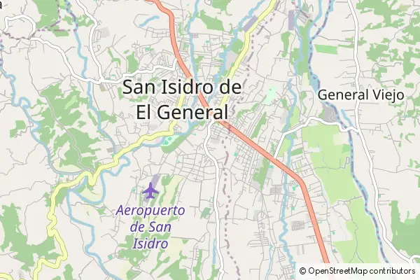 Karte San Isidro del General District