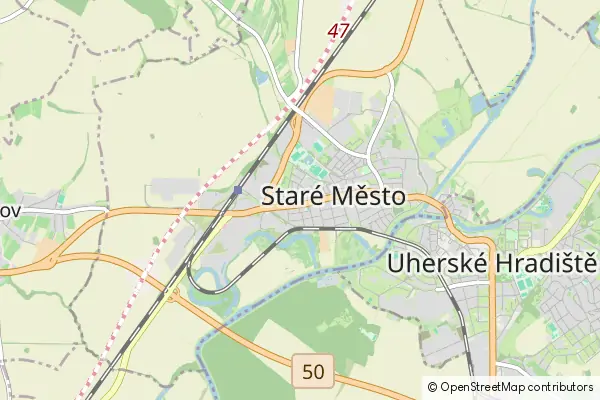 Karte Staré Město u Uherského Hradiště