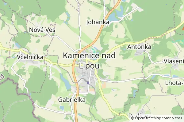 Karte Kamenice nad Lipou