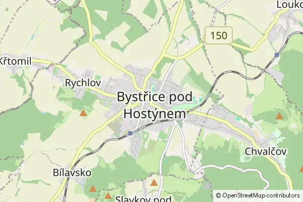 Karte Bystřice pod Hostýnem