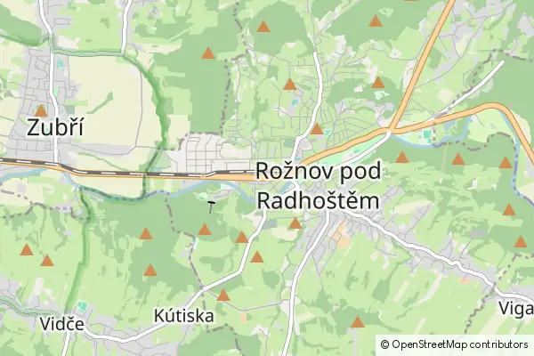 Karte Roznov pod Radhostem