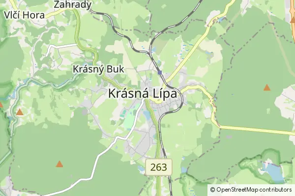 Karte Krásná Lípa