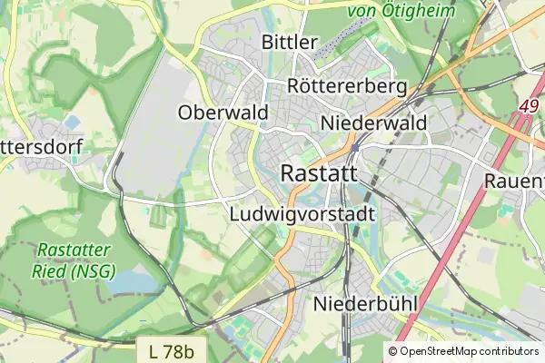 Karte Rastatt