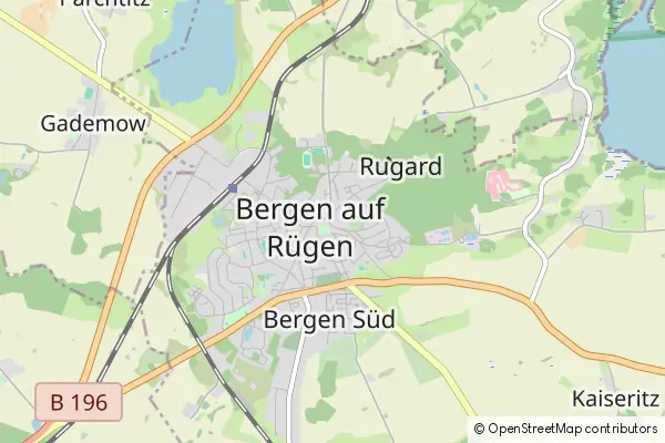 Karte Bergen auf Rügen