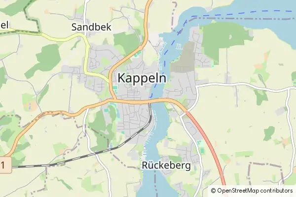 Karte Kappeln / Schleswig-Holst.