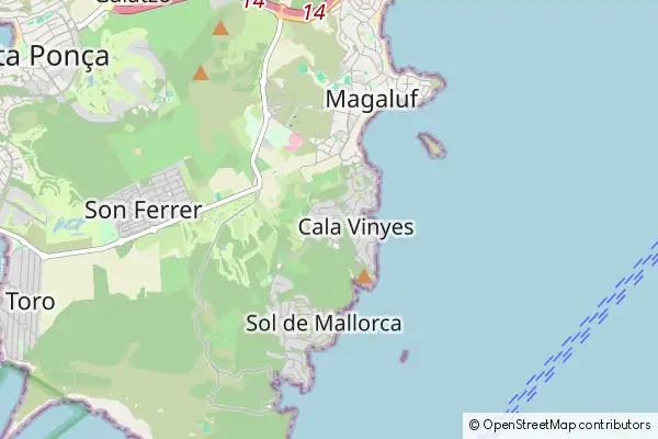 Karte Cala Vinyes