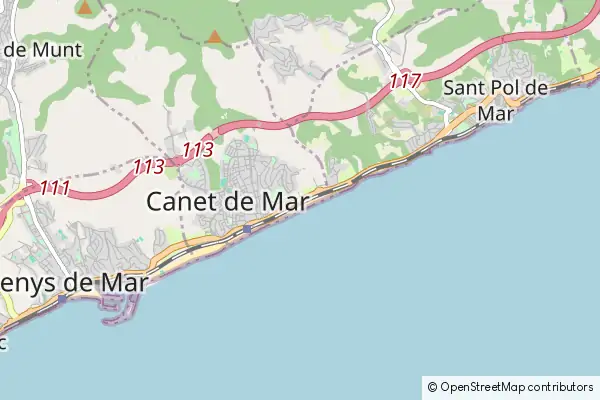 Karte Canet de Mar