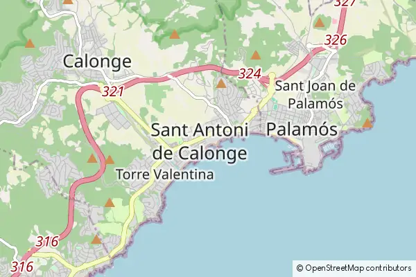 Karte Sant Antoni de Calonge