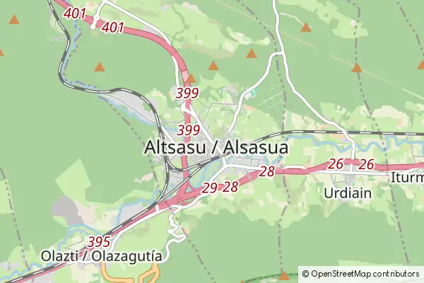 Karte Altsasu-Alsasua