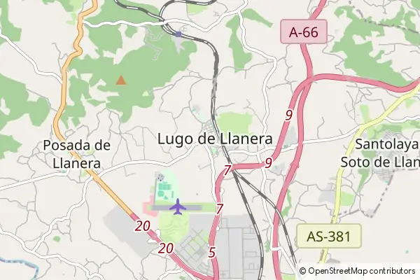 Karte Lugo de Llanera