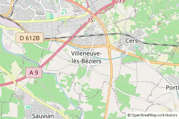 Karte Villeneuve les Beziers