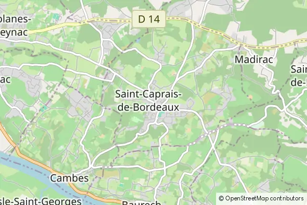 Karte Saint-Caprais-de-Bordeaux