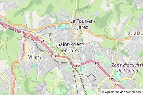 Karte Saint-Priest-en-Jarez