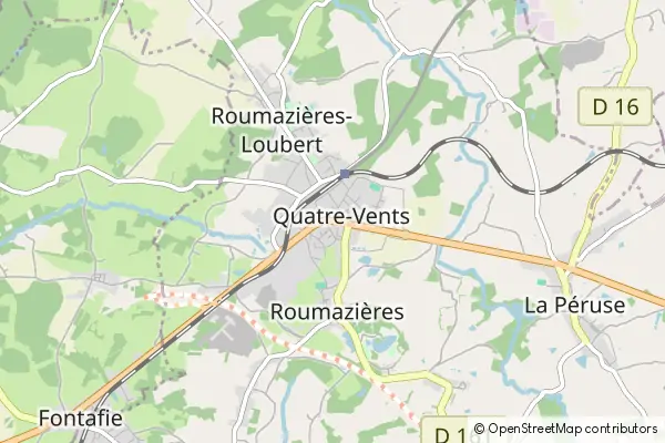 Karte Roumazières-Loubert