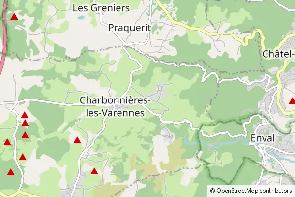 Karte Charbonnières-les-Varennes