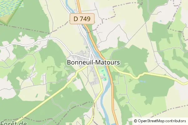 Karte Bonneuil-Matours