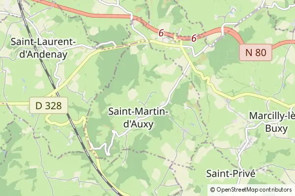 Karte Saint-Martin-d'Auxy