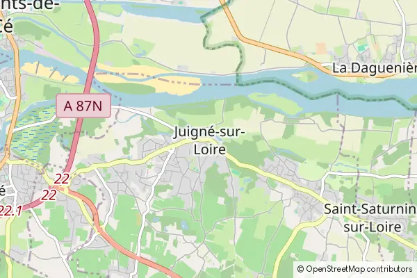 Karte Juigne-sur-Loire