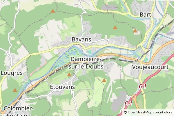 Karte Dampierre-sur-le-Doubs