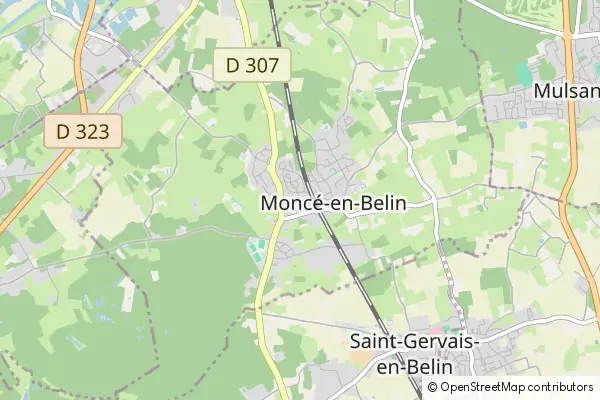 Karte Moncé-en-Belin