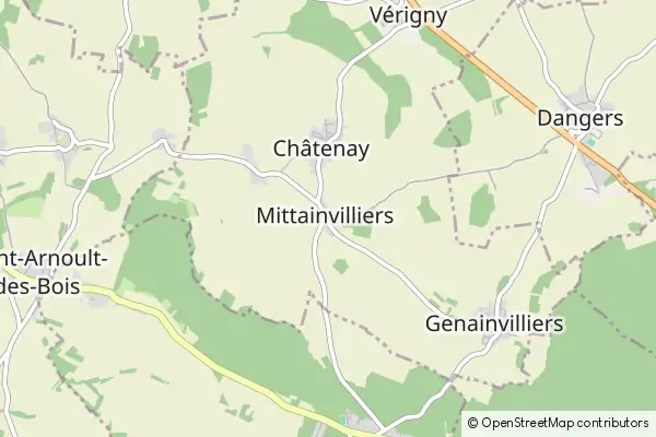 Karte Mittainvilliers-Verigny