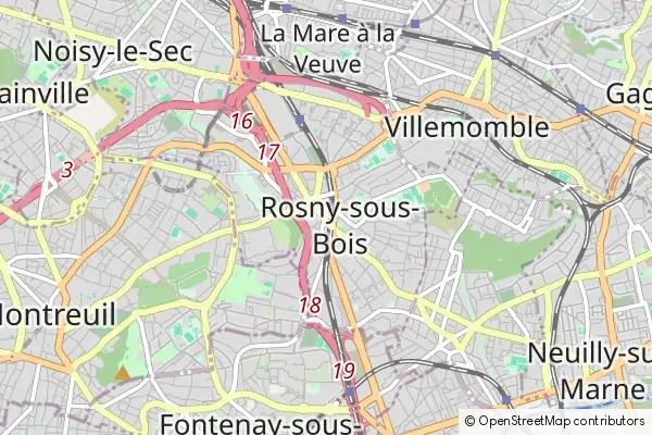 Karte Rosny-sous-Bois