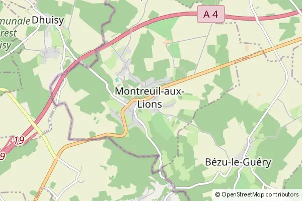Karte Montreuil-aux-Lions