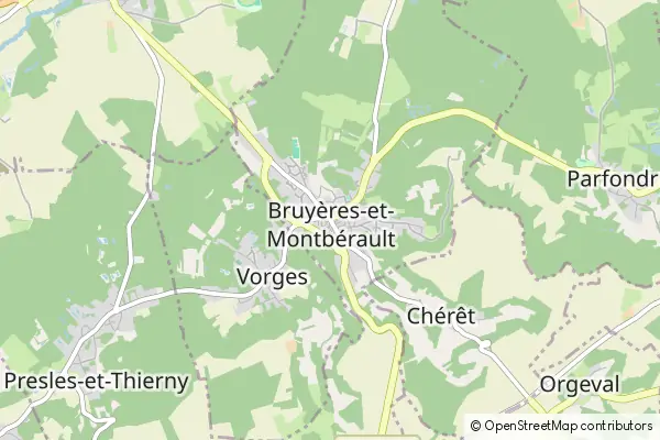 Karte Bruyères-et-Montbérault
