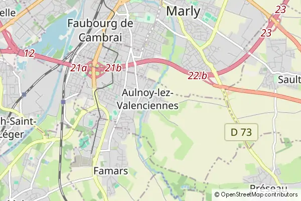 Karte Aulnoy-lez-Valenciennes