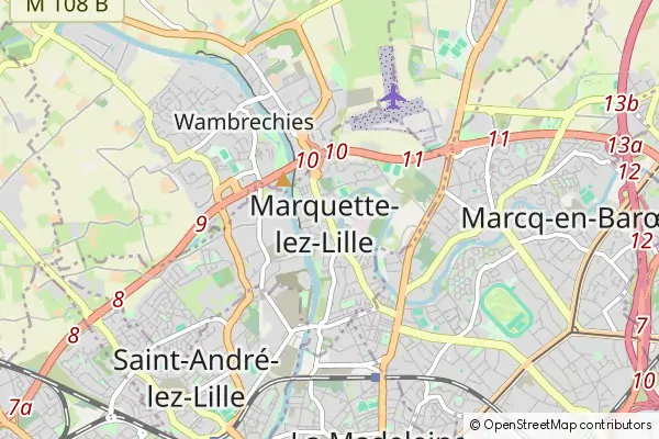 Karte Marquette-lez-Lille