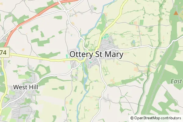 Karte Ottery St. Mary