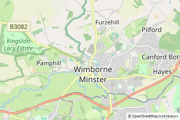 Karte: Wimborne Minster • © OpenStreetMap contributors Karte Wimborne Minster